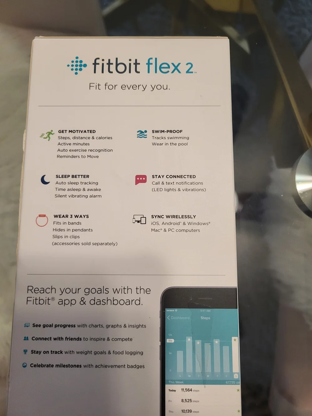 fitbit Flex 2 Black Fitness Wristband Accessory